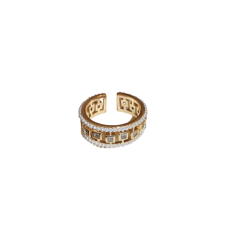 Pearl & Zircon Open Ring - image 5