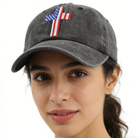 Christian American Flag Cross Baseball Cap - image 2