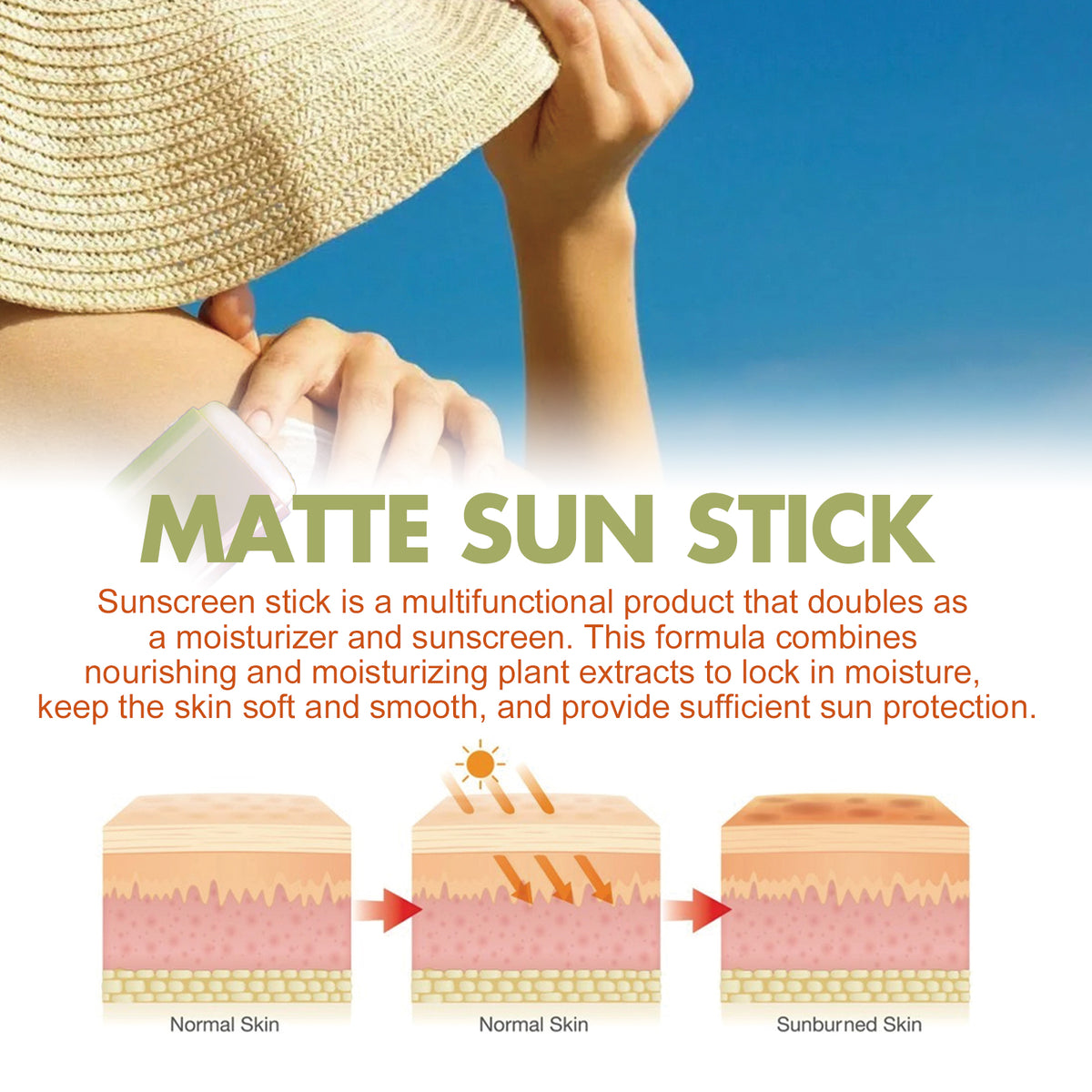 Jaysui Matte Protective Stick Protects UV Rays, Moisturizes, Repairs, Brightens Skin, Refreshing Skincare Cream For Summer - image 4