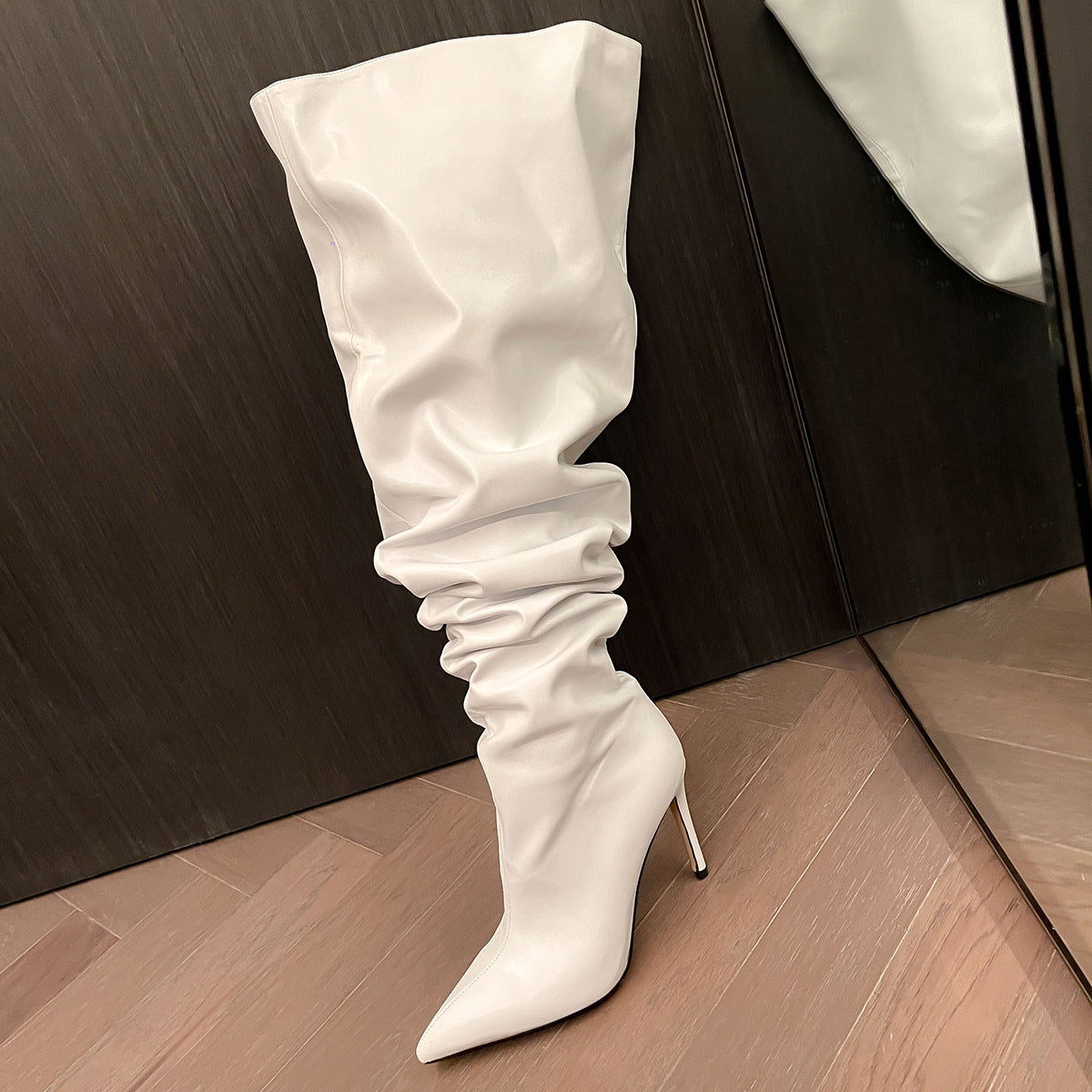 Pointed Toe Stiletto Slouchy Over-the-Knee Boots - image 7