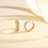 Gold Zircon Statement Earrings - image 2