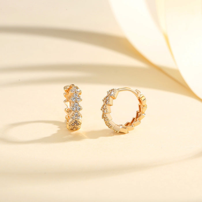 Gold Zircon Statement Earrings