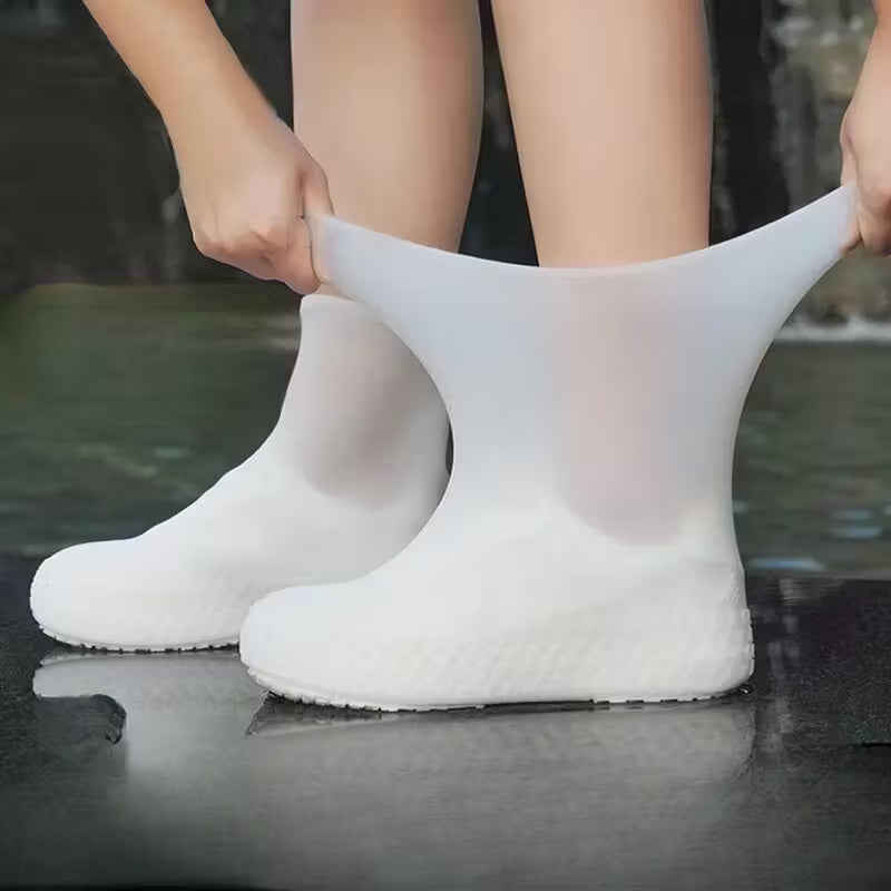 3 Pairs One Size Thickened Latex Silicone Shoe Covers, Waterproof Rain Overshoes