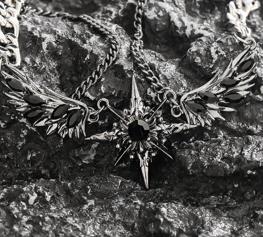 Star Double Layer Titanium Steel Necklace - image 5