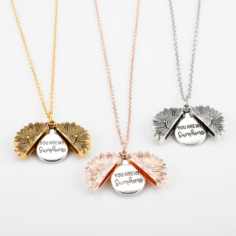 Collar relicario de girasol You Are My Sunshine - image 1