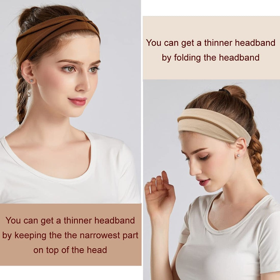 6 Pack Headbands For Women, Boho Wide Head Bands Hair Accessories - image 2