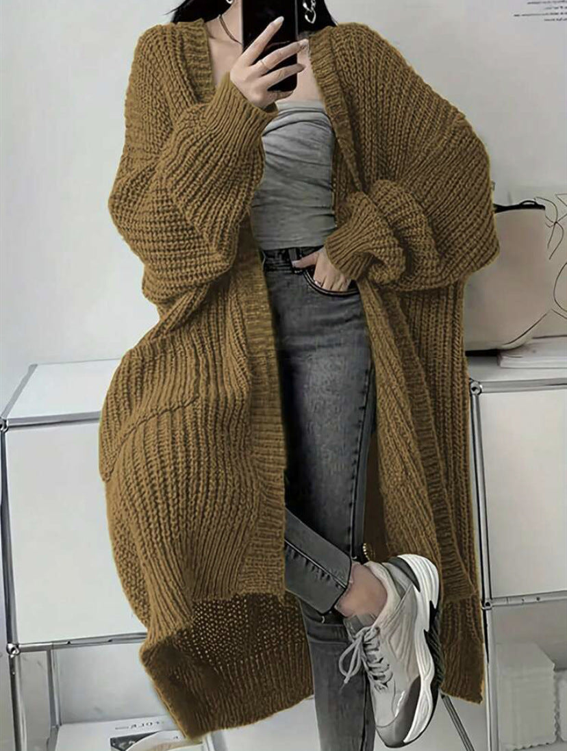 Women's Oversized Chunky Knit Long Cardigan with Pockets - image 12