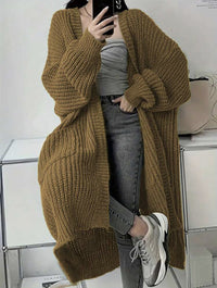Women's Oversized Chunky Knit Long Cardigan with Pockets - image 12