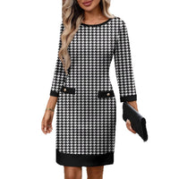 Houndstooth Crew Neck Dress - image 5