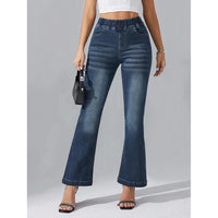 Jeans acampanados elásticos con cintura alta elástica - image 3