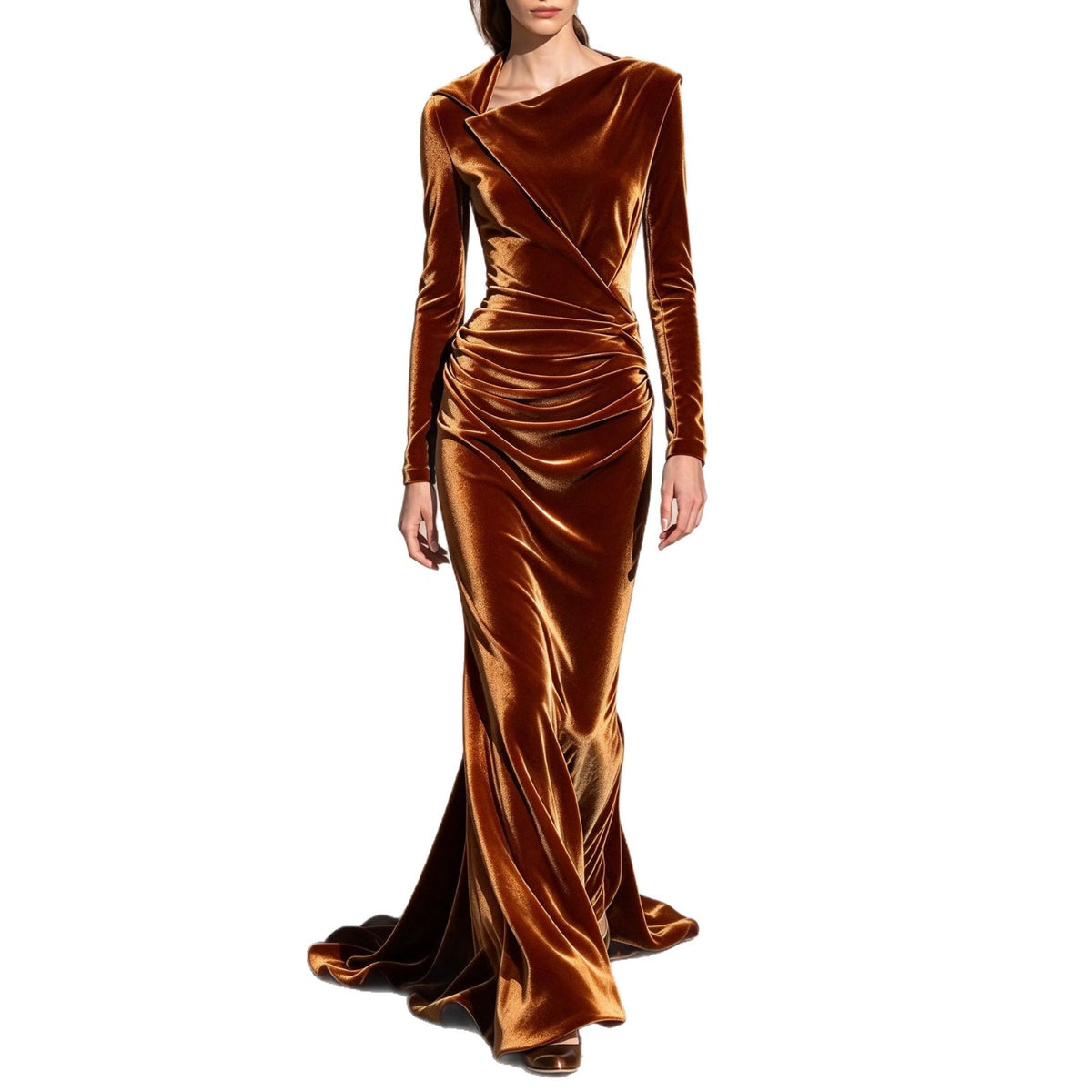 Velvet Off-Shoulder Bodycon Pencil Dress - image 5