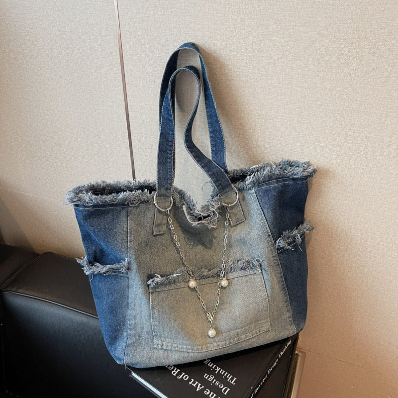 Ombre Denim Shoulder Bag