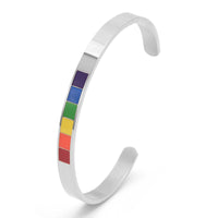 Rainbow Open Cuff Stainless Steel Bracelet - image 5