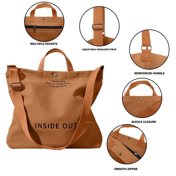 Women's Large Canvas Tote Shoulder Bag - image 7