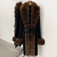 Long Knit Faux Fur Coat - image 7