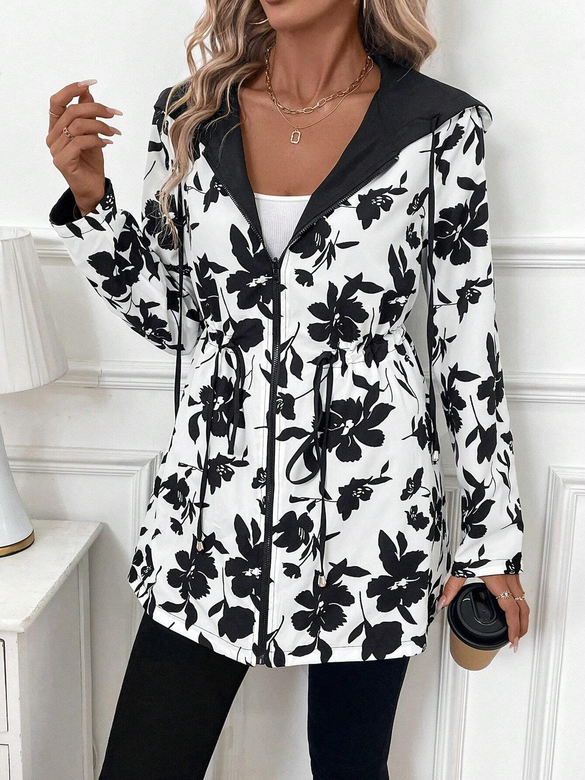 Women's Double-sided Reversible Hooded Zipper Jacket - image 6