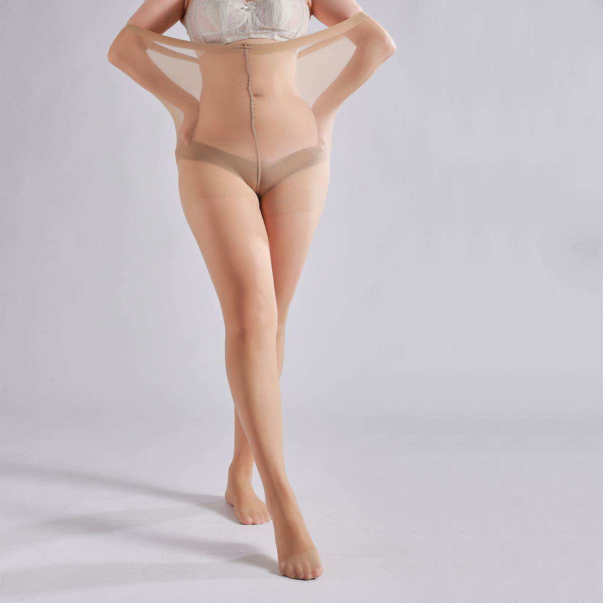 3 pares de medias transparentes 20D con faja, tallas grandes - image 2