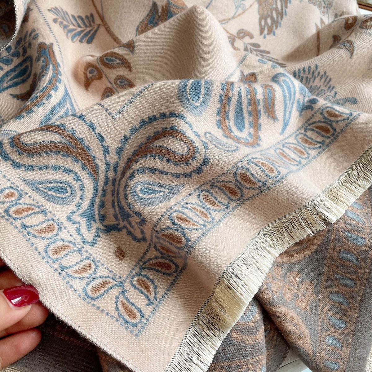 Cashmere-Feel Tassel Neck Warmer Scarf - image 4