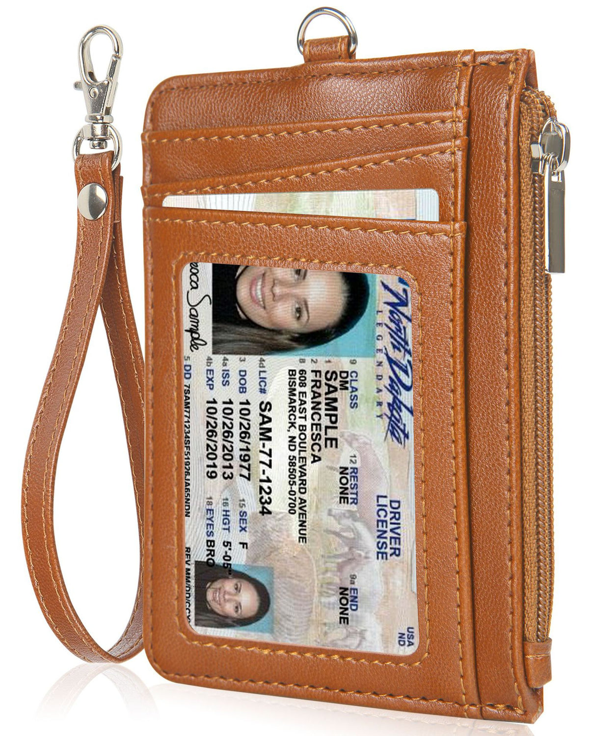 Faux Leather Zip Multi-Card Holder - image 8