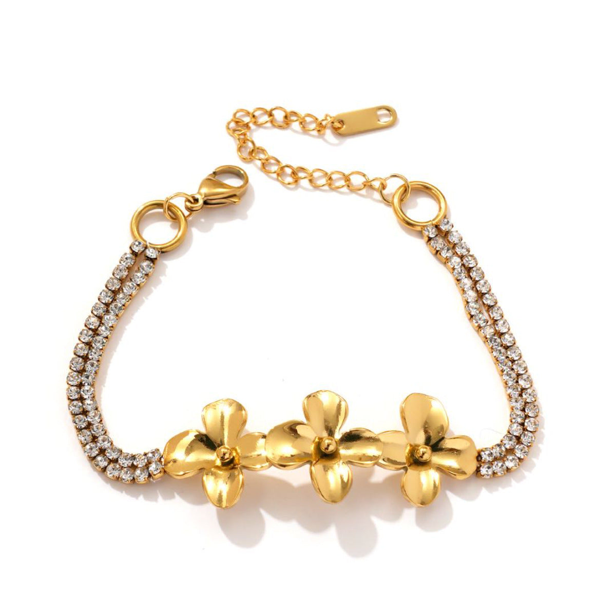 18K Gold Flower Bracelet - image 4