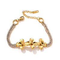 18K Gold Flower Bracelet - image 4