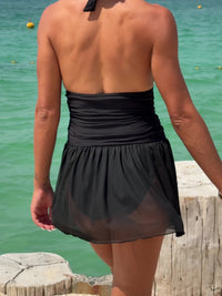 Traje de baño casual con escote en V profundo y volantes - image 2
