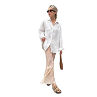 Women's Solid Color Casual Long Sleeves Cardigan Coat Blouse - image 5