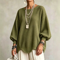 Lantern Sleeve Top with Wavy Hem - image 4