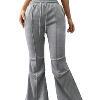 Simple Casual Pants Drawstring Elastic Waist Wide Leg Trousers - image 5