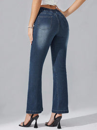 Jeans acampanados elásticos con cintura alta elástica - image 2