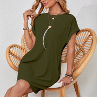 Printed Crew Neck Short Sleeve Pocket Dress - image 4