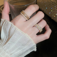 Pearl & Zircon Open Ring - image 1