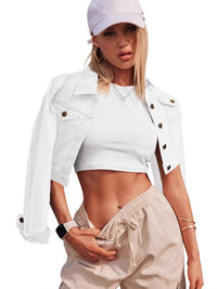 Women's Cropped Denim Jacket - image 3