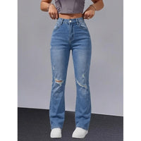 Distressed Cuffed Cropped Straight Leg Jeans - image 6