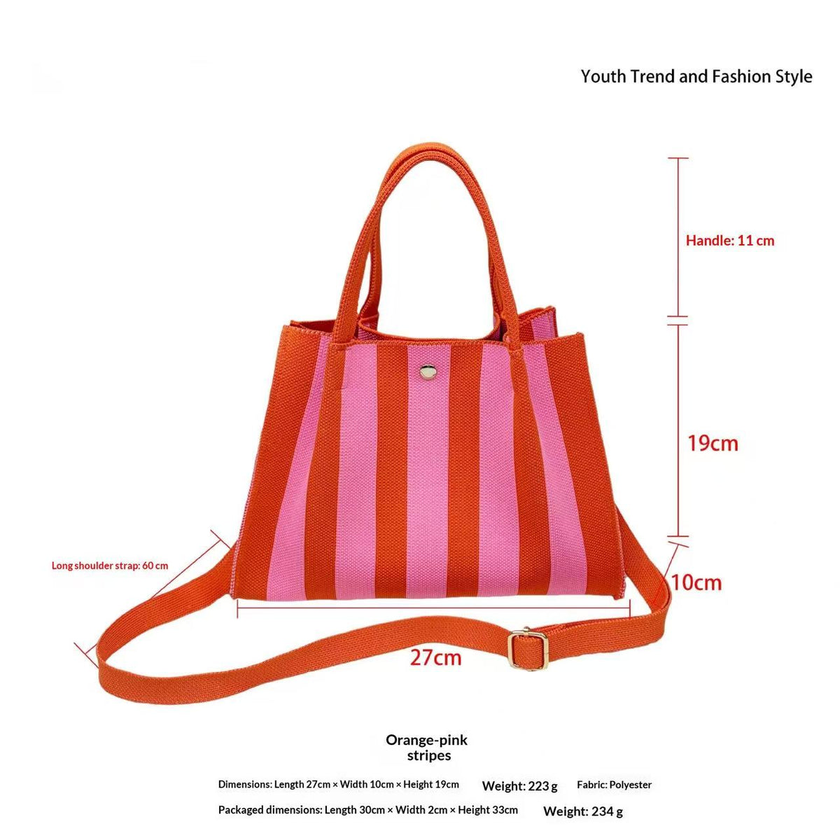 Striped Knit Tote Bag - image 6