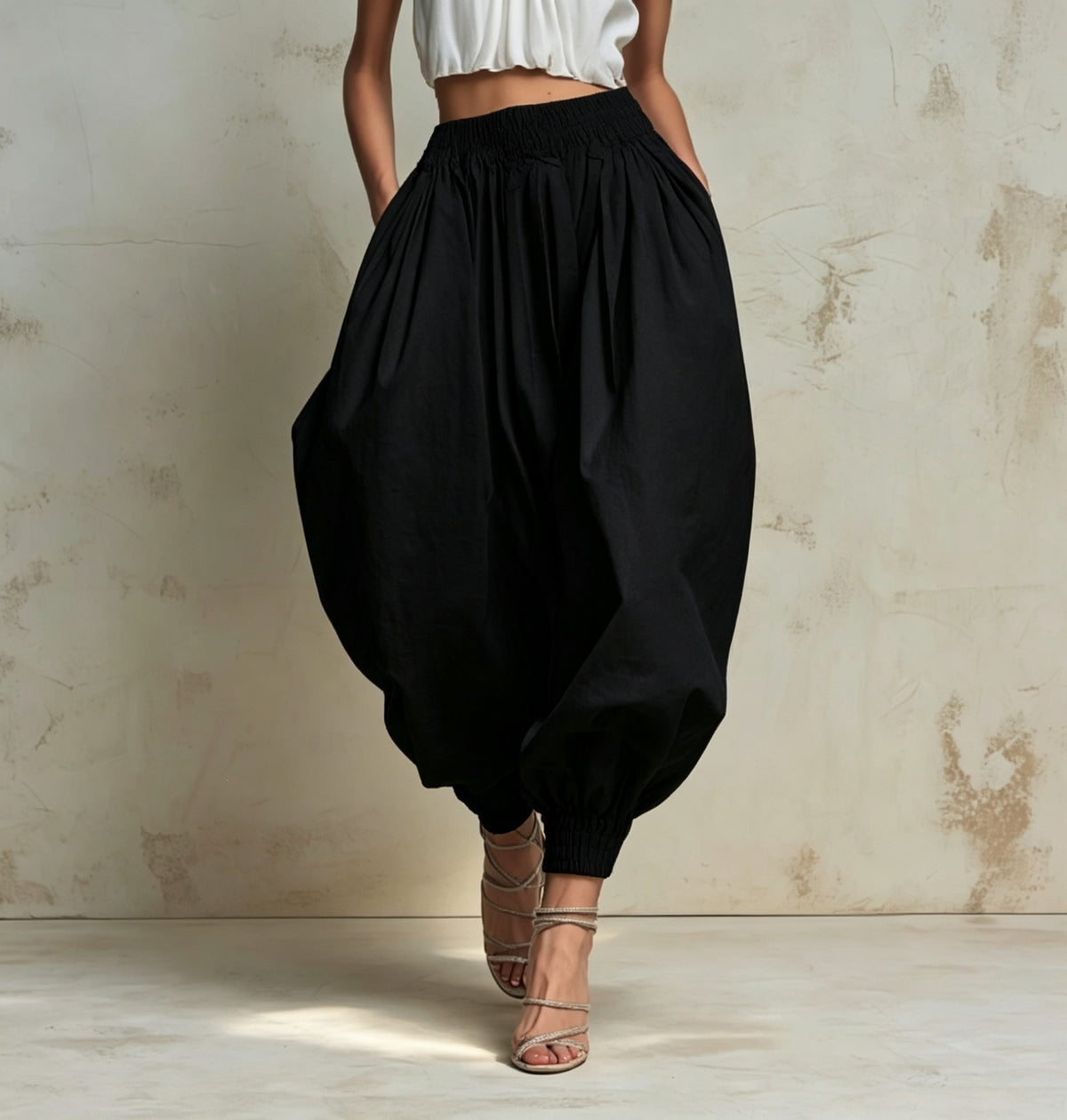 Women's High Waist Elastic Bloomer Shorts