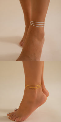 Sparkling Slim Chain Anklet - image 8