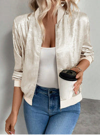 Thin Coat With Zip Slim Fit Slimming Casual Jacket Top - image 12