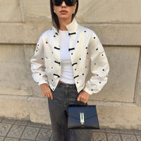 Knot Button Belted Zip-Up Jacket - image 3
