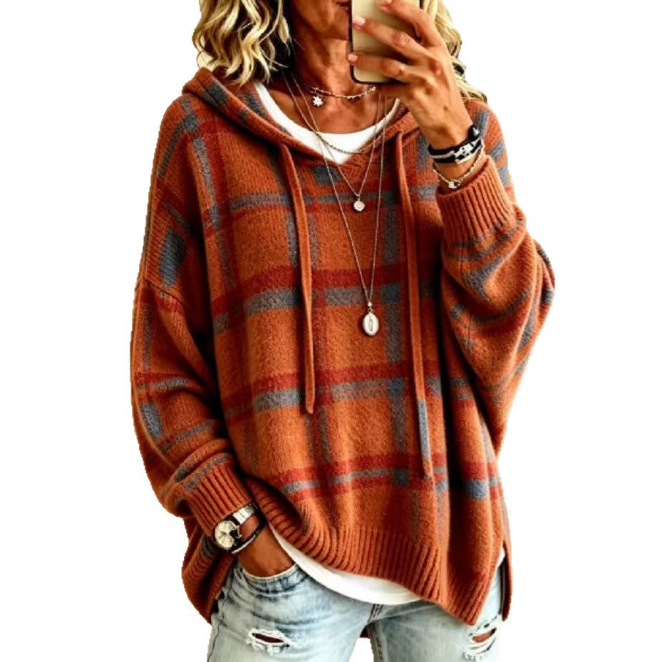 Loose-fit Drop-shoulder Drawstring Pullover Sweater - image 5