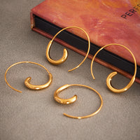 Gold Stainless Steel Earrings - image 1