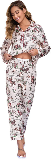 Pijama de manga larga con botones y bolsillo - image 5