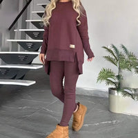Conjunto de casa de 2 piezas: sudadera con abertura lateral y leggings - image 4