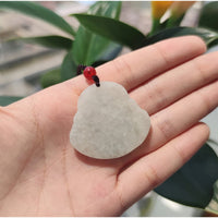 Natural Grade A Jadeite Laughing Buddha Pendant Necklace,Hand-Carved Amulet For Good Luck & Happiness - image 2