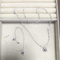 Silver Plated Heart Pendant Choker Necklace - image 2