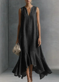 V-Neck Loose Fit Flared Dress - image 6