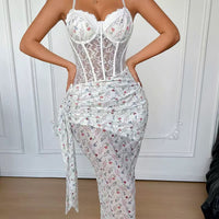 Leopard Print Lace Halter Bodycon Dress - image 11