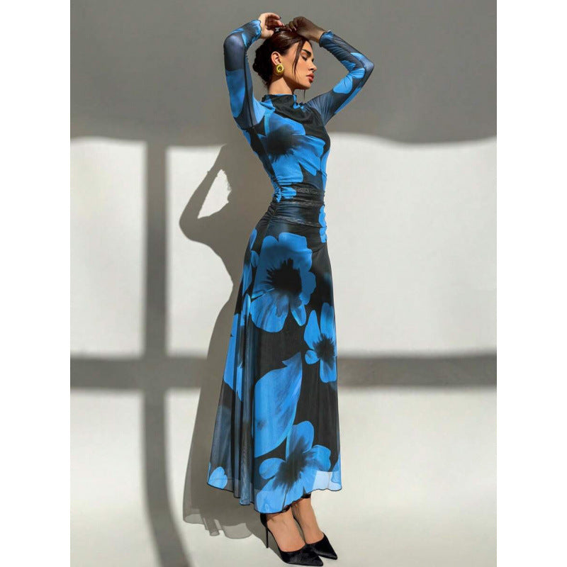 Floral Tulle Long Sleeve Maxi Dress - image 12