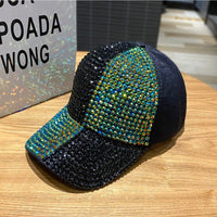 Korean Style Dual-color Patchwork Diamond Cap Shiny - image 8