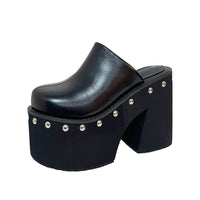 Platform Chunky Heel Closed-Toe Slippers - image 5